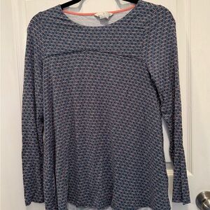 Boden long sleeve top blue & coral size 6 95% Viscose 5% Elastane